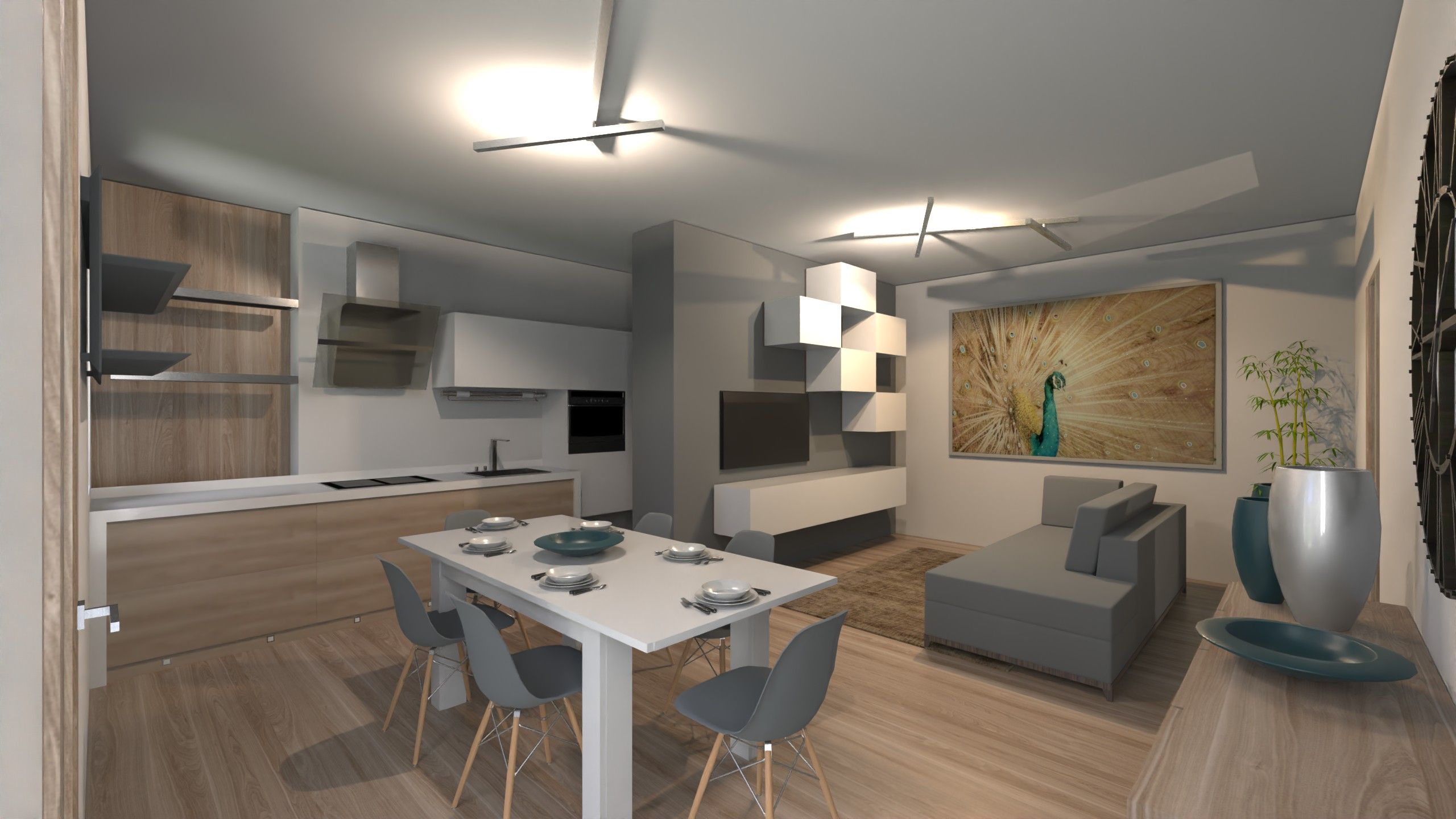 RENDER D'INTERNI - BILOCALE SOLO SOGGIORNO AC mq